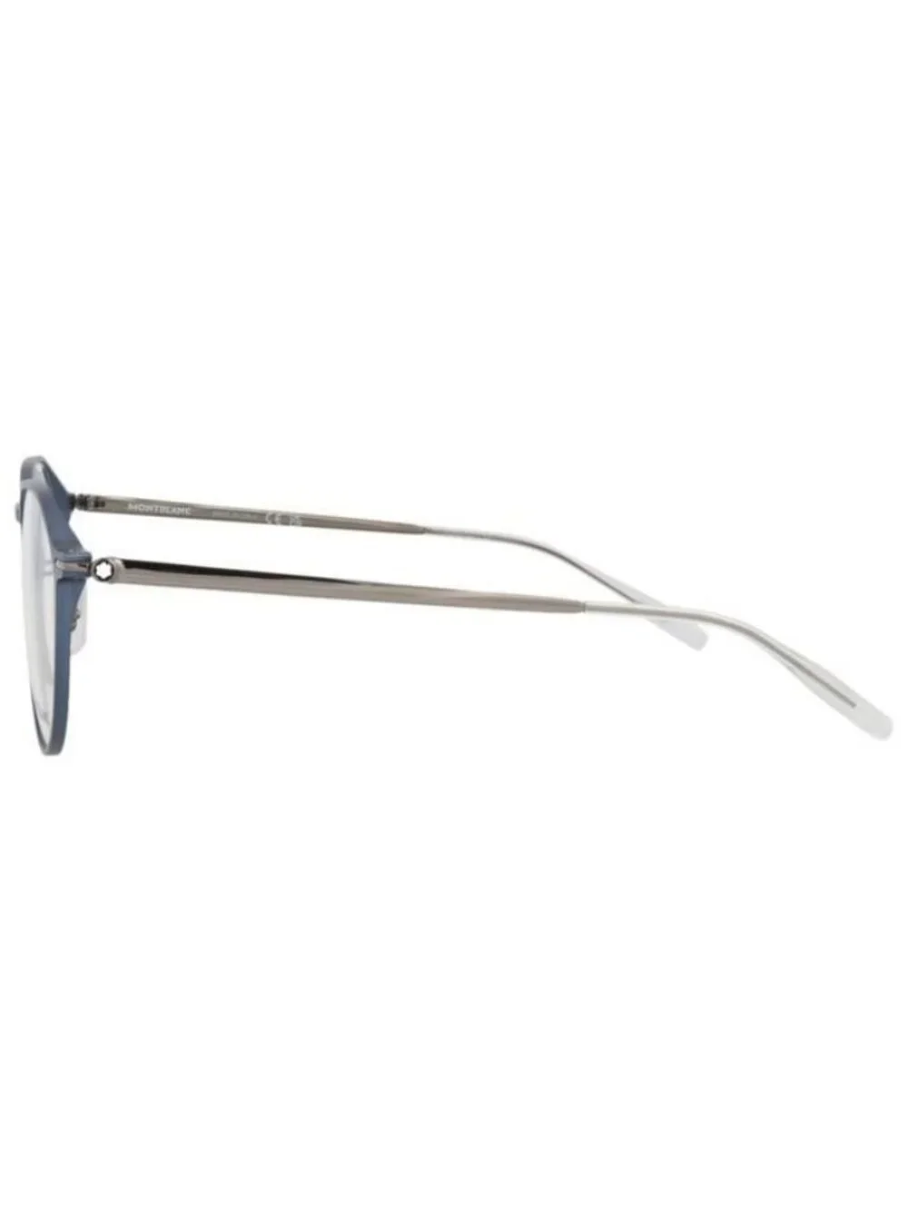 New Montblanc Mens Round/Oval Blue Ruthenium Transparent Fashion Designer Eyegla